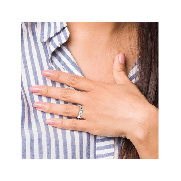 1/2 Carat (ctw SI1-SI2, G-H-I) Lab-Grown Diamond Band Ring in 14K White Gold - Picture 3 of 5